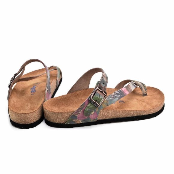 Goby Shoes - Genuine Leather Floral Flip-Flop - Picture 5 of 5